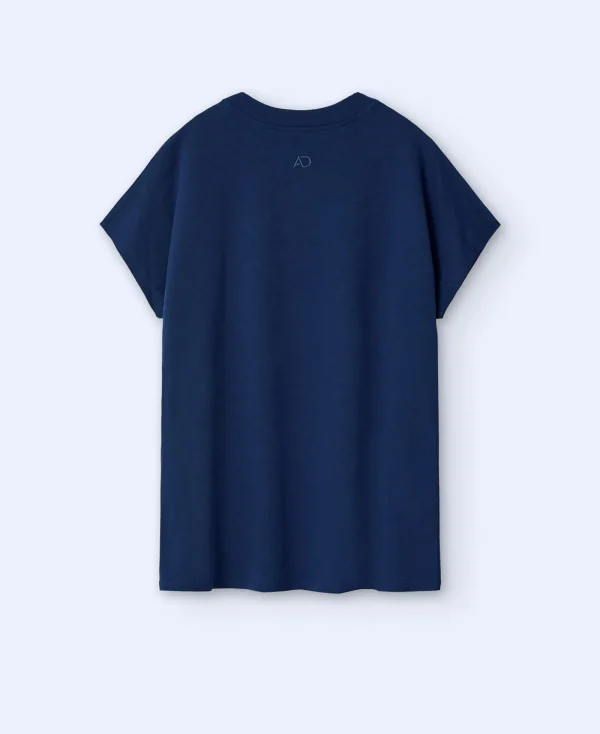 Adolfo Dominguez T-Shirts*T-Shirt En Coton Bleu Marine