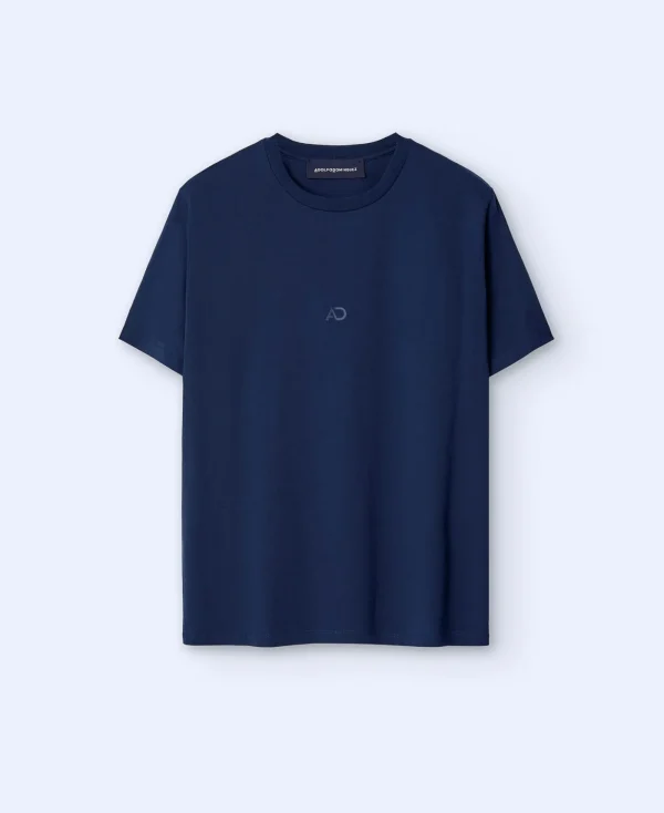 Adolfo Dominguez T-Shirts Et Polos*T-Shirt En Coton Mercerise Bleu Marine