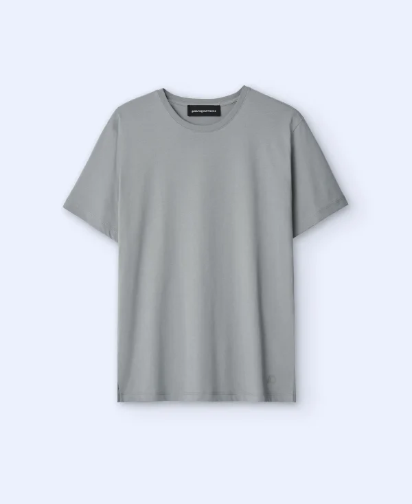 Adolfo Dominguez T-Shirts Et Polos*T-Shirt En Coton Mercerise Gris Clair