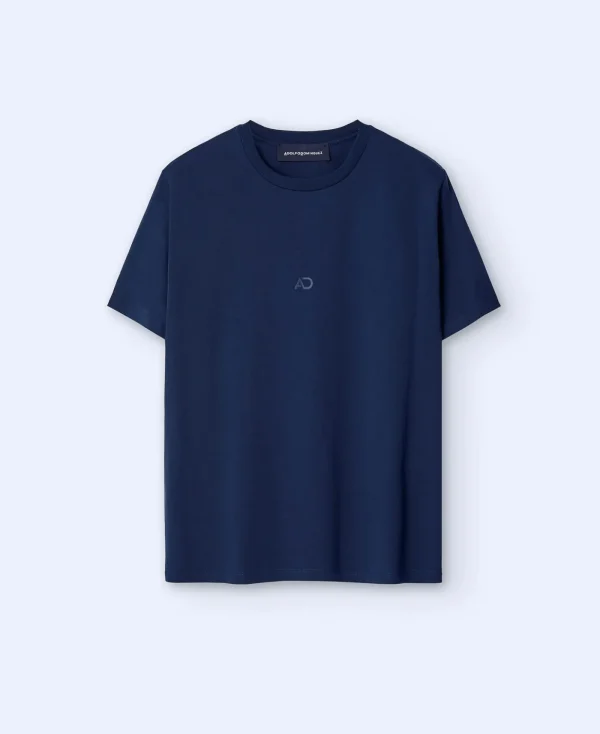 Adolfo Dominguez T-Shirts Et Polos*T-Shirt En Coton Mercerise Bleu Marine