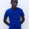 Adolfo Dominguez T-Shirts Et Polos*T-Shirt En Lyocell Et Coton Cobalt