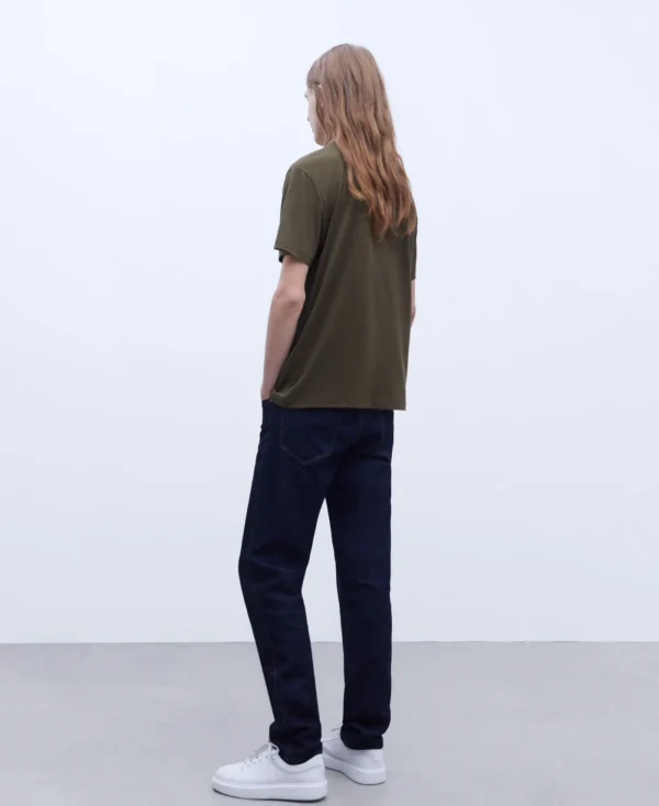 Adolfo Dominguez T-Shirts Et Polos*T-Shirt En Lyocell Et Coton Kaki