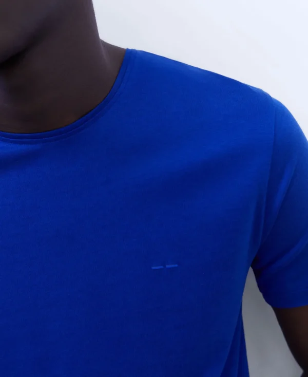 Adolfo Dominguez T-Shirts Et Polos*T-Shirt En Lyocell Et Coton Cobalt