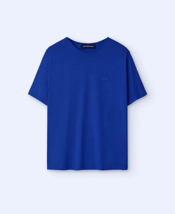 Adolfo Dominguez T-Shirts Et Polos*T-Shirt En Lyocell Et Coton Cobalt