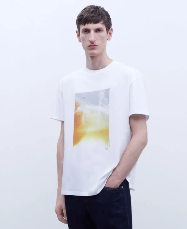 Adolfo Dominguez T-Shirts Et Polos*T-Shirt Oversize A Imprime Photographique Blanc Imprime