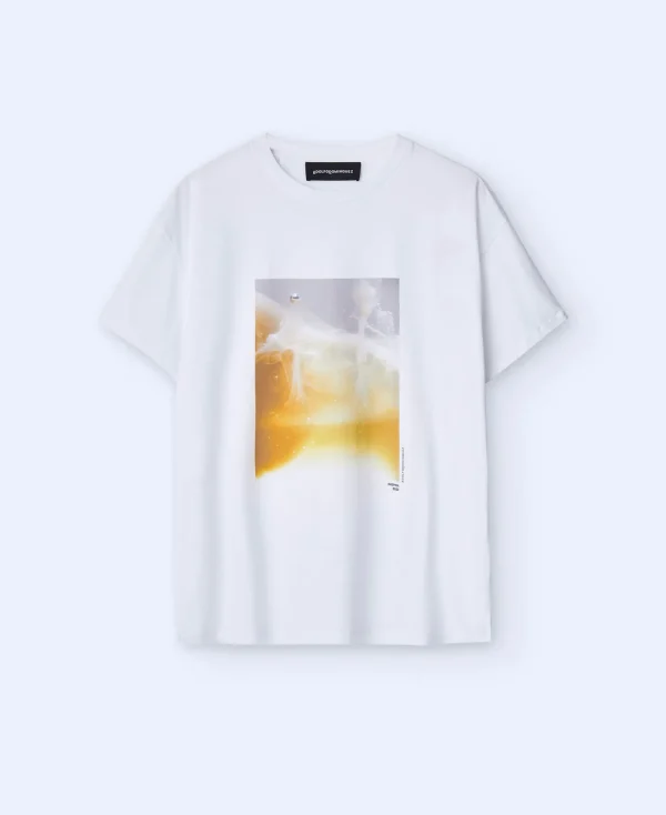 Adolfo Dominguez T-Shirts Et Polos*T-Shirt Oversize A Imprime Photographique Blanc Imprime