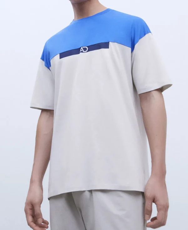 Adolfo Dominguez T-Shirts Et Polos*T-Shirt Oversize En Coton Bicolore Bleu Matisse