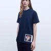 Adolfo Dominguez T-Shirts Et Polos*T-Shirt Oversize En Coton Biologique Bleu Marine