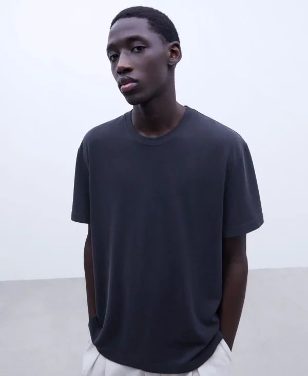 Adolfo Dominguez T-Shirts Et Polos*T-Shirt Oversize En Modal Noir