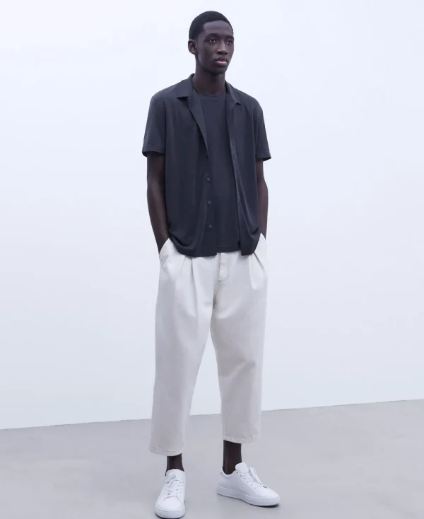 Adolfo Dominguez T-Shirts Et Polos*T-Shirt Oversize En Modal Noir