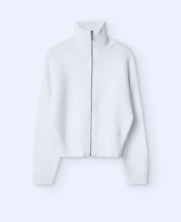 Adolfo Dominguez Maille*Veste A Col Cheminee Blanc